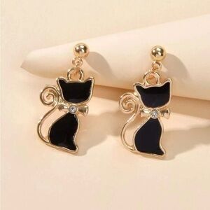Cute Black Cat Earrings BRAND NEW